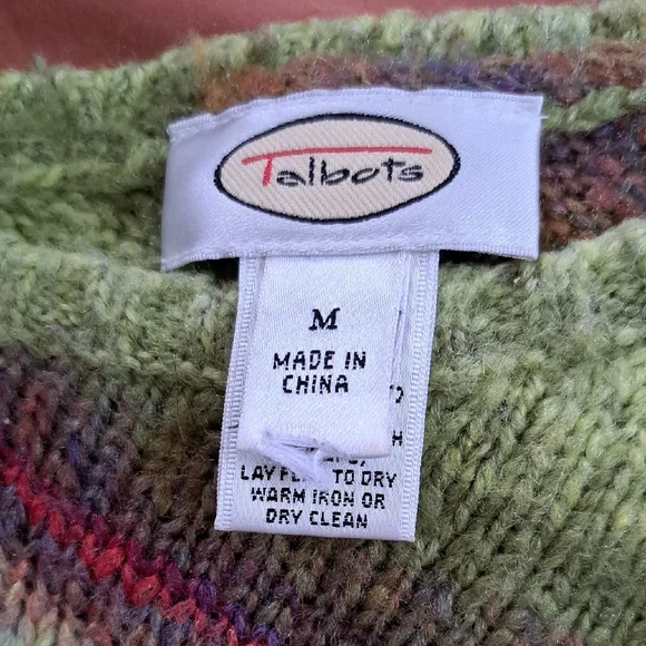 Talbots Multicolor Swirl Crew Neck Sweater - Picture 2 of 3